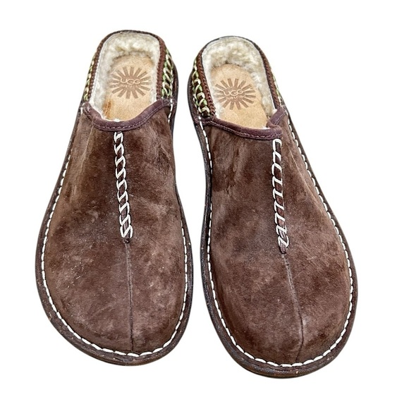 Ugg Australia Kohala taupe suede & sheepskin slip on comfort clogs/slippers sz 6 - Picture 3 of 10